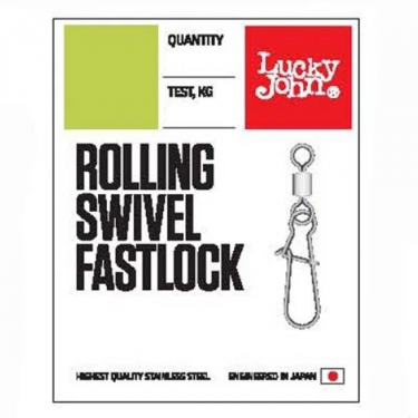 Вертлюги-застежки Lucky John ROLLING SWIVEL Fastlock 010