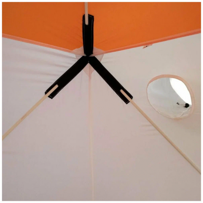 Палатка зимняя Следопыт КУБ 4 цвет: бело-оранжевый