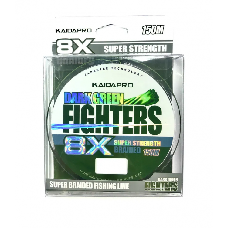 Плетеный шнур Kaida FIGHTERS PX841-10 150м. 0.10 мм. (dark green)