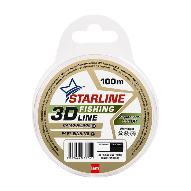 Леска STARLINE 3D Line Pixel 100m (chameleon) 0,26