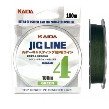 Плетеный шнур KAIDA PMZ-010-12 JIG LINE x4 PE 100м 0,12мм (green)